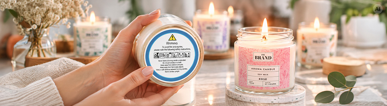Įspėjamosios etiketės žvakėms – Label Express