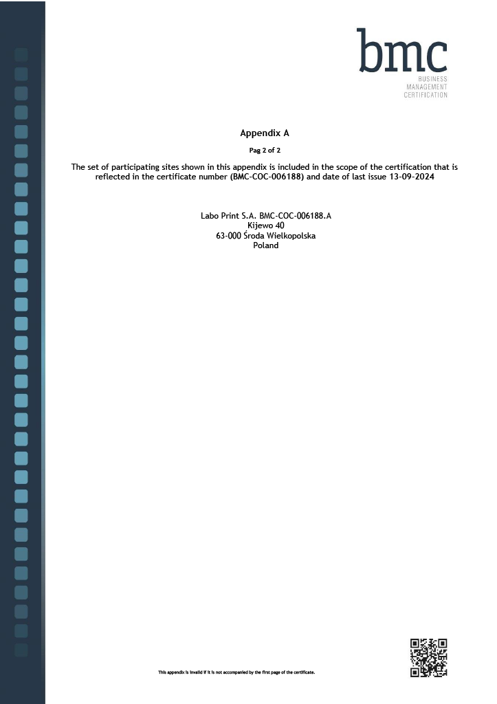 Certyfikat FSC – strona 2