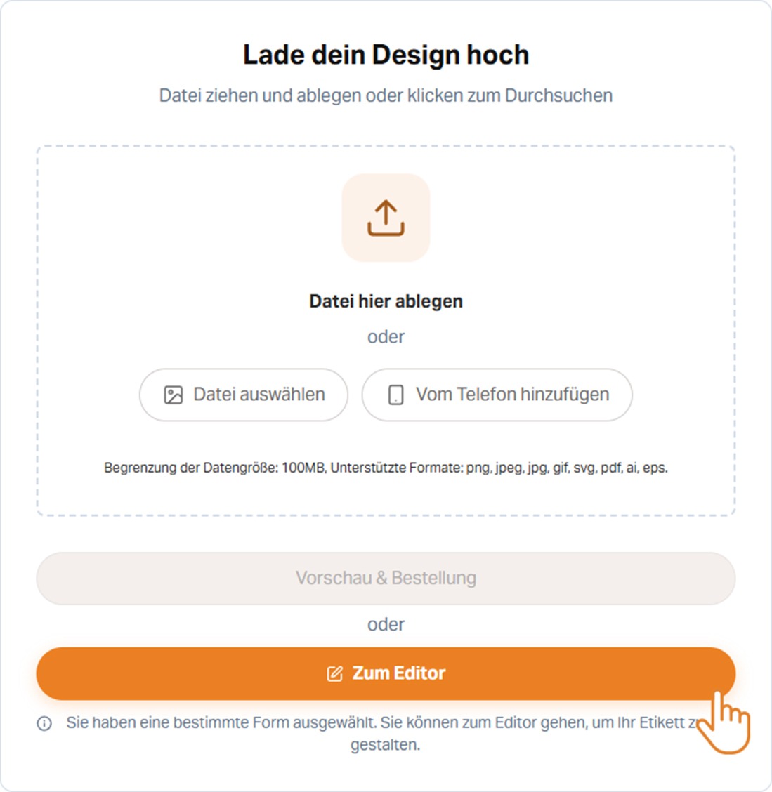 Vorschau im Online-Designer