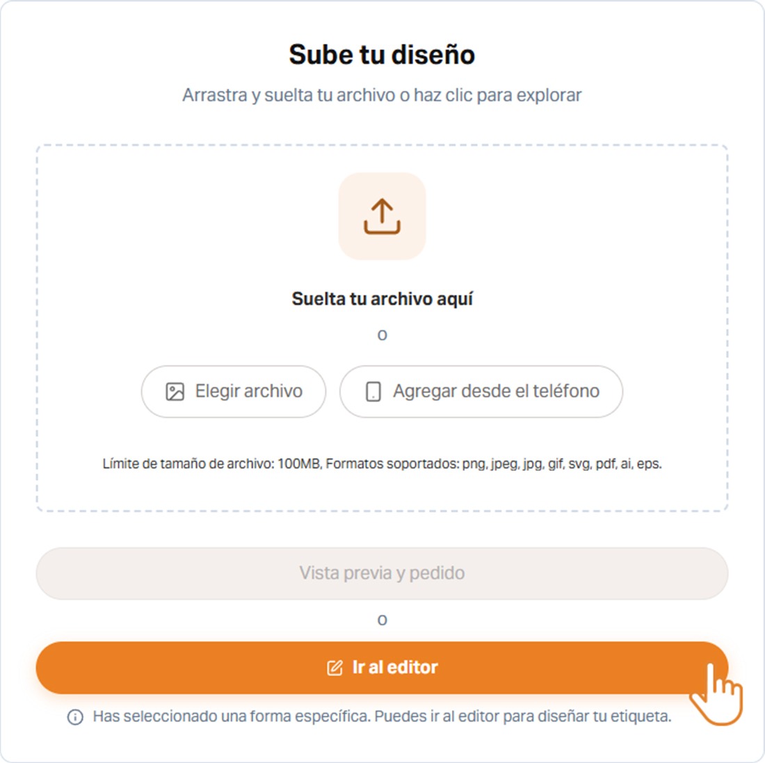 Vista previa de Online Designer