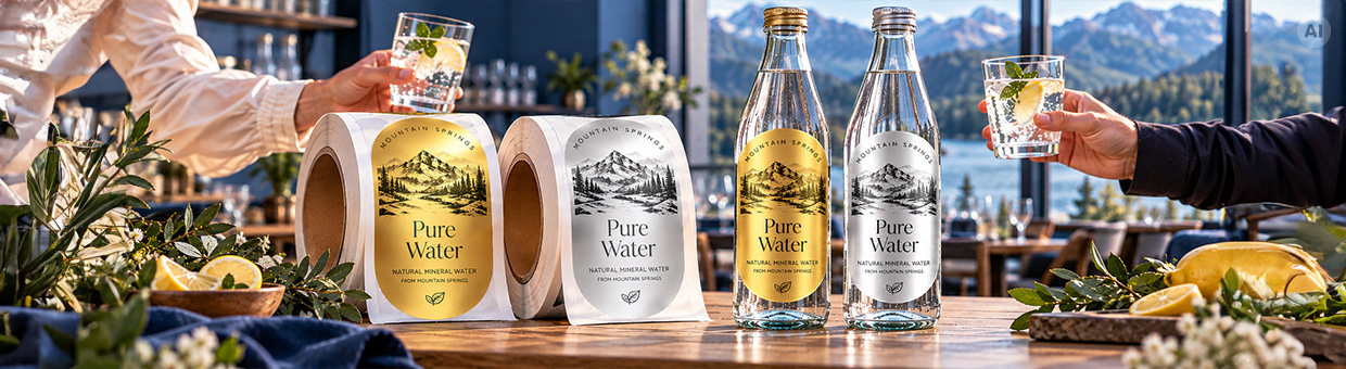 Etiquetas douradas e prateadas- LabelExpress